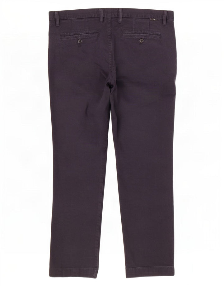 Pantaloni da abito dritti da uomo Ted Baker W36 L30 cotone blu navy