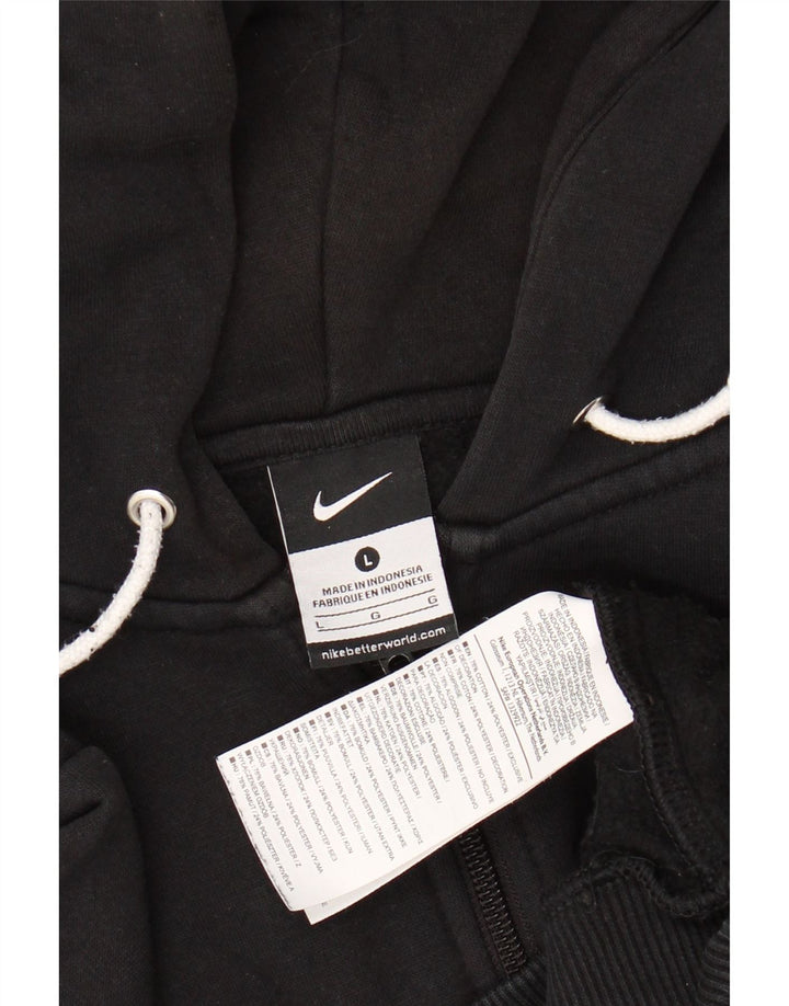 Maglione con cappuccio e zip da uomo NIKE grande in cotone nero