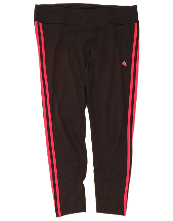 Pantaloni da tuta ADIDAS Climalite da donna UK 16 Large Nero Poliestere