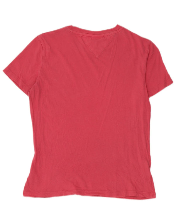 T-shirt grafica da donna Tommy Hilfiger Top UK 6 XS cotone rosa
