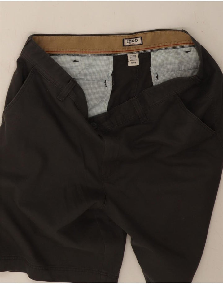 IZOD Mens Chino Shorts W40 XL Grey Cotton Vintage Izod and Second-Hand Izod from Messina Hembry 