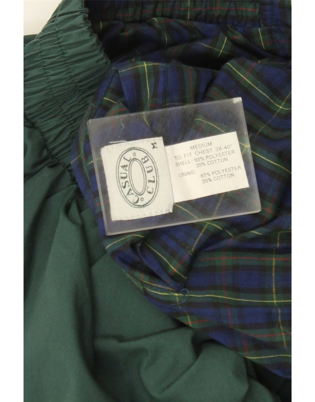 Giacca reversibile da uomo vintage UK 38 poliestere verde medio