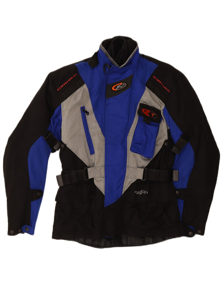 SPIDI Mens Biker Jacket UK 36 Small Black Colourblock Polyester