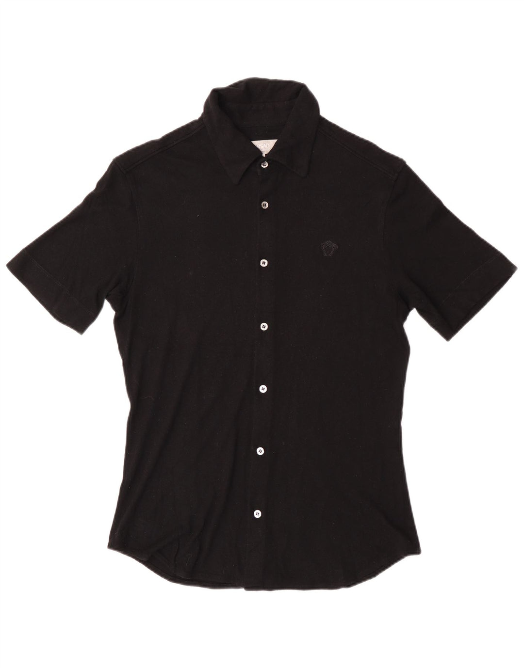 Camicia a maniche corte da donna Versace UK 14 Large Nera