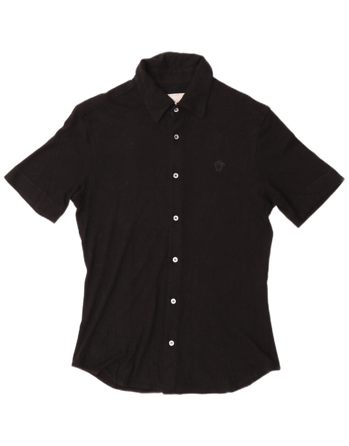 Camicia a maniche corte da donna Versace UK 14 Large Nera