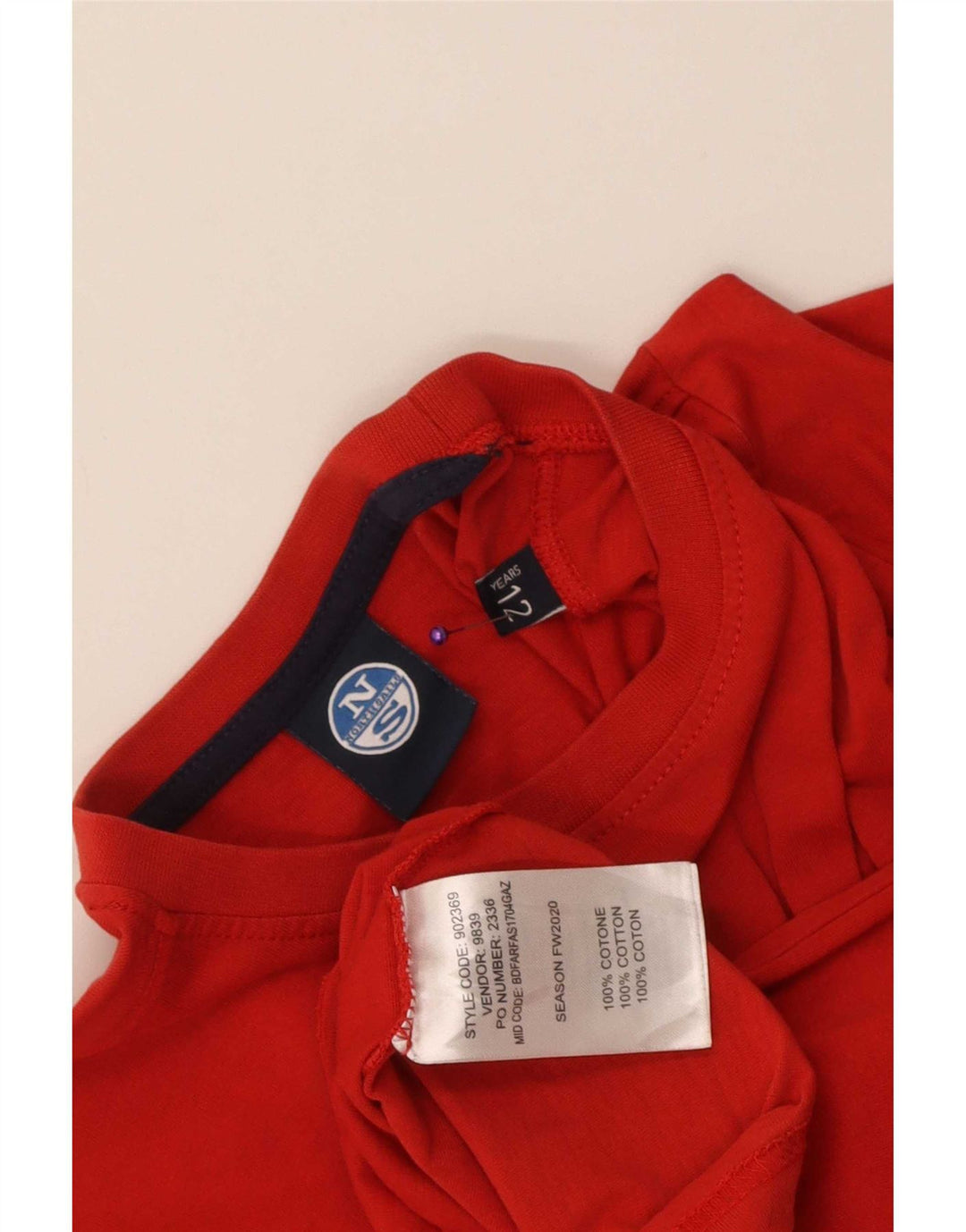 Maglia grafica da bambino North Sails a maniche lunghe 11-12 anni in cotone rosso