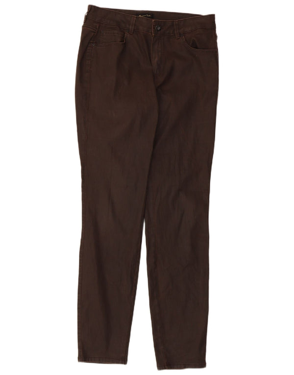 Pantaloni casual slim cerati da donna Massimo Dutti W30 L30 Marrone