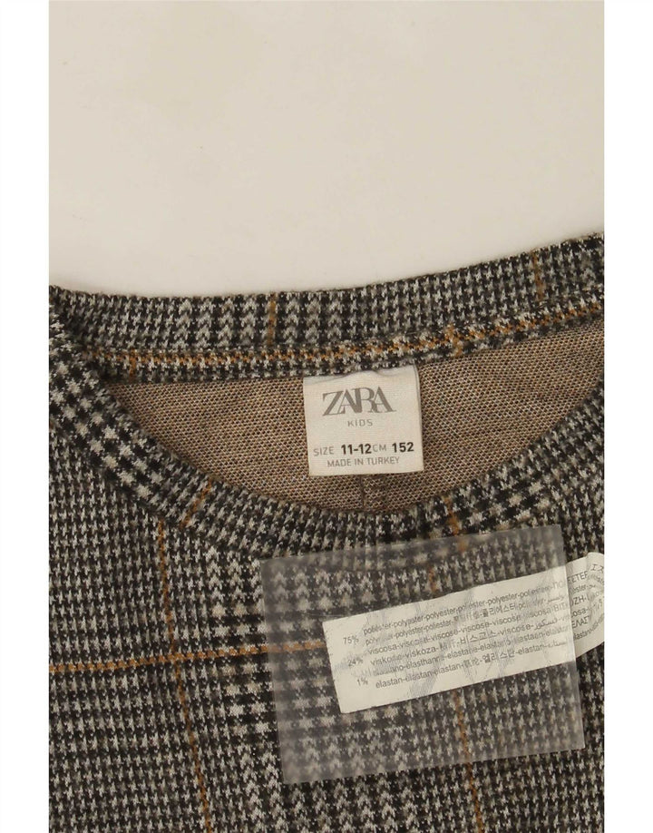 Felpa Zara per Ragazze Maglione 11-12 Anni Poliestere Scozzese Grigio
