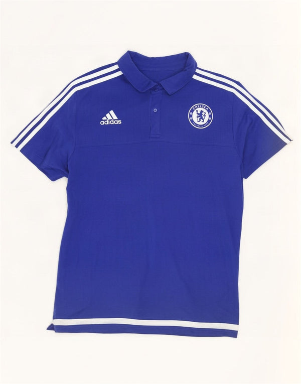 Polo Adidas da uomo Chelsea FC XL in cotone color block blu