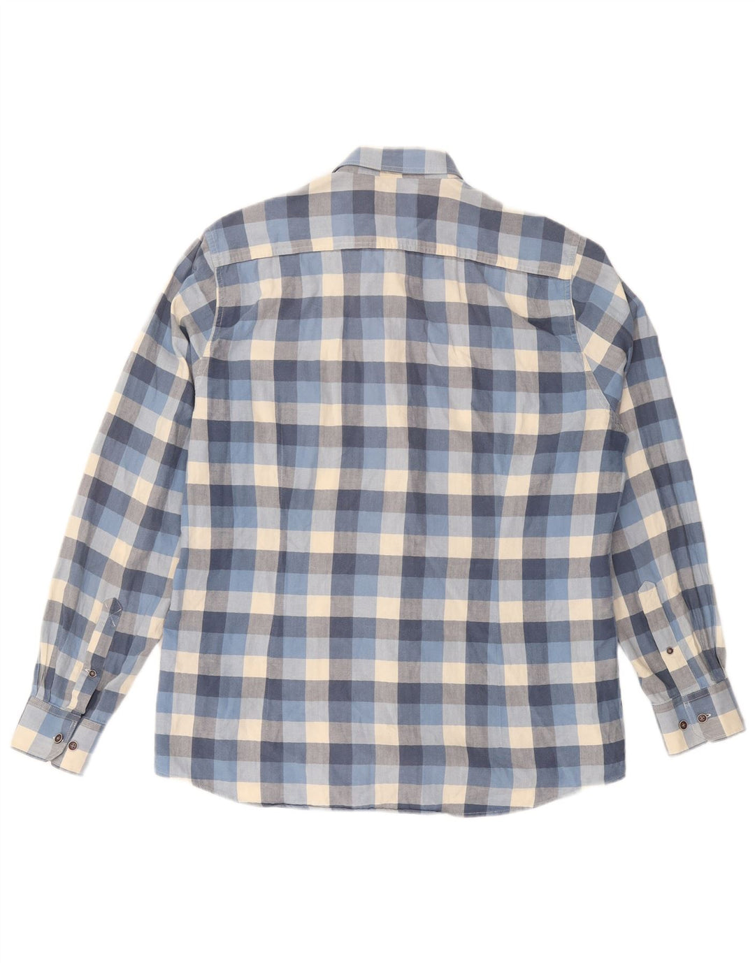 BARBOUR Camicia sartoriale da uomo in cotone a quadri blu medio