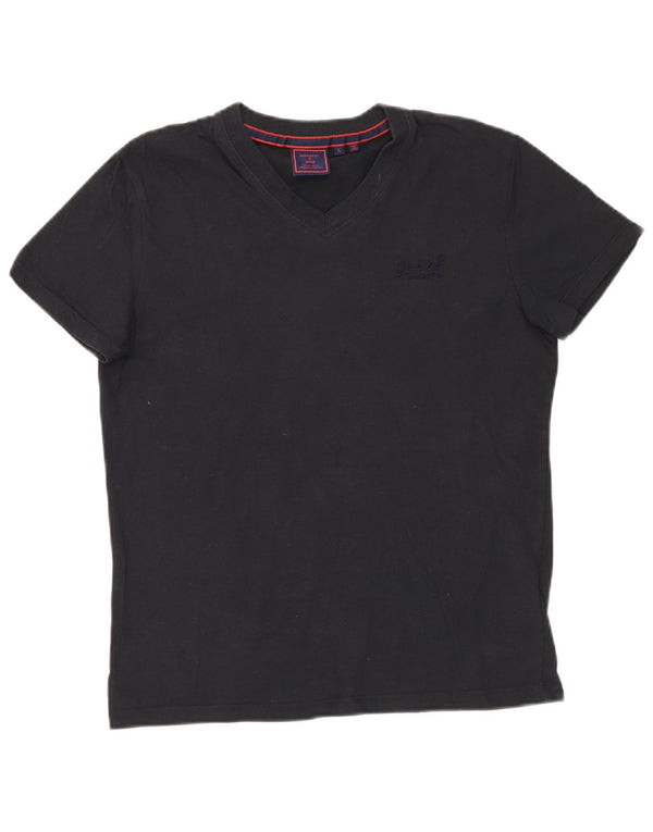 T-shirt da donna Superdry Top UK 16 Large Blu Navy in cotone