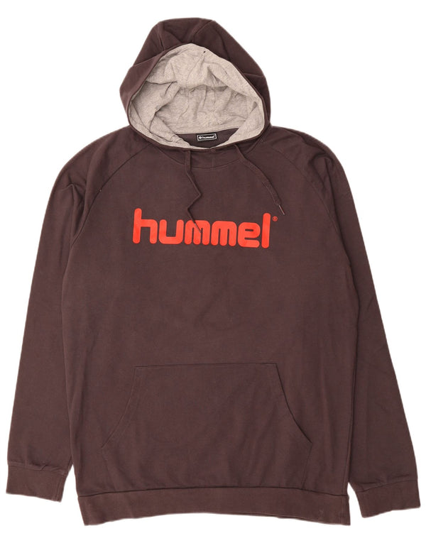 Felpa con cappuccio grafica da uomo HUMMEL XL in cotone nero
