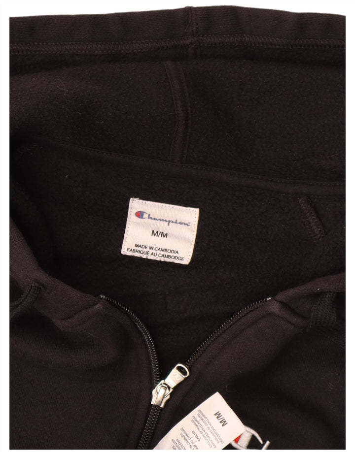 Maglione con cappuccio e zip da uomo Champion in cotone nero medio