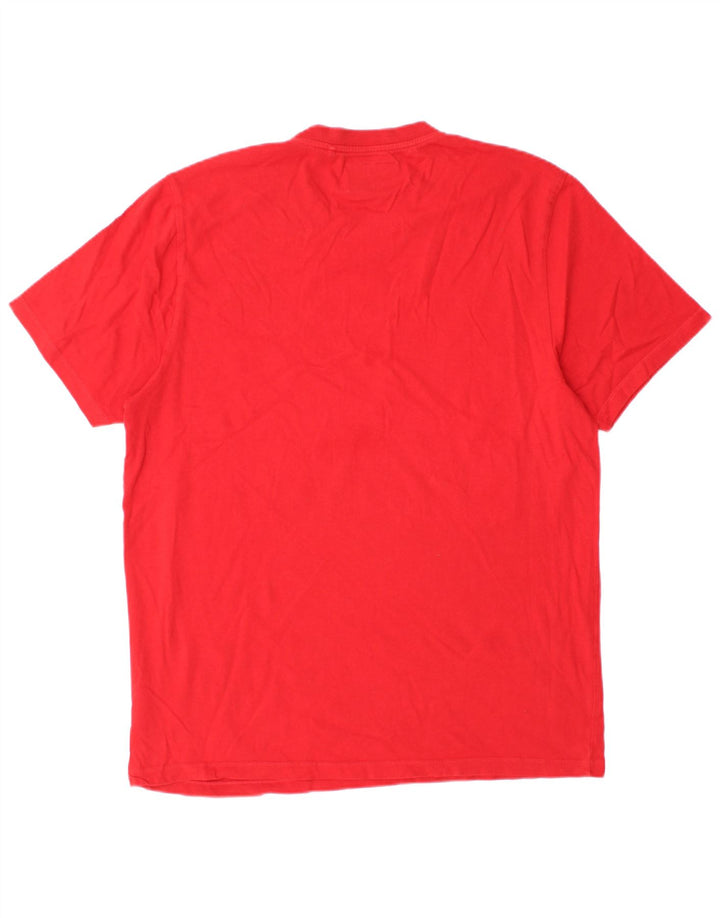 T-shirt grafica da uomo Franklin & Marshall Top grande in cotone rosso