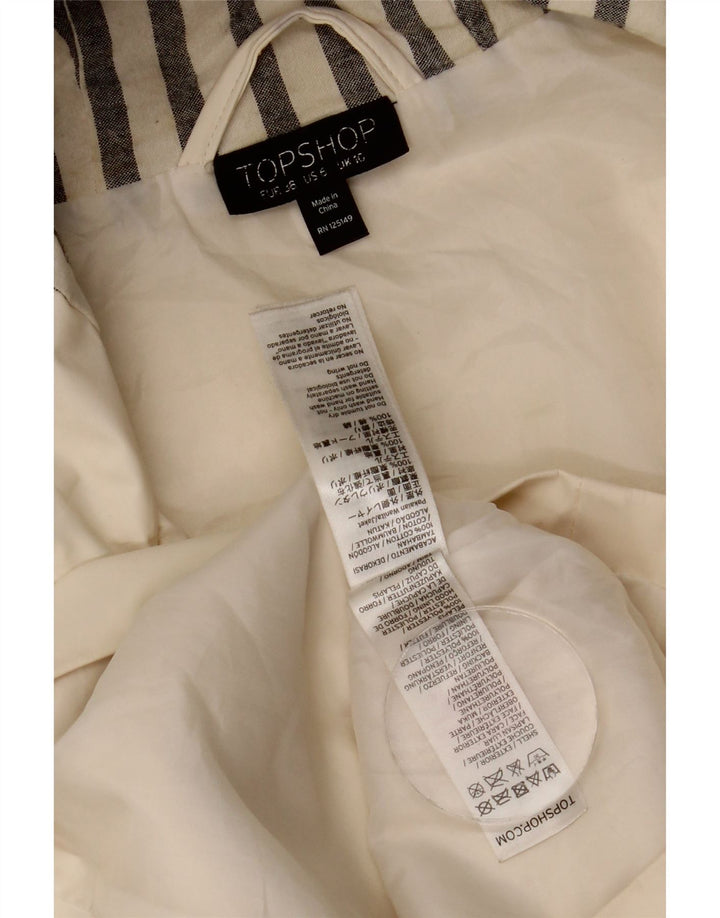 Topshop Giacca antipioggia oversize da donna con cappuccio UK 10 Small Off White