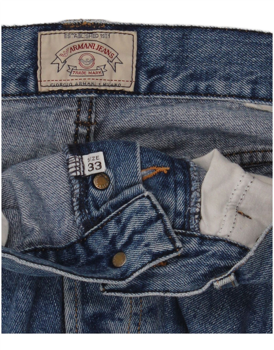 Jeans dritti da uomo Armani W33 L34 Blu