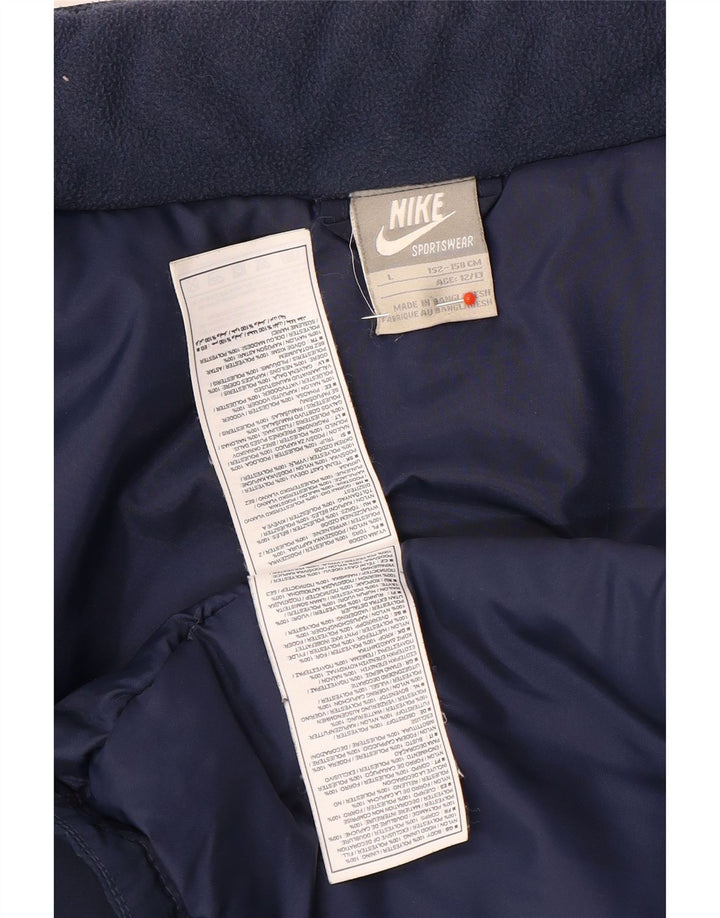 Giacca imbottita con grafica Nike da ragazzo 12-13 anni Large in poliestere blu navy