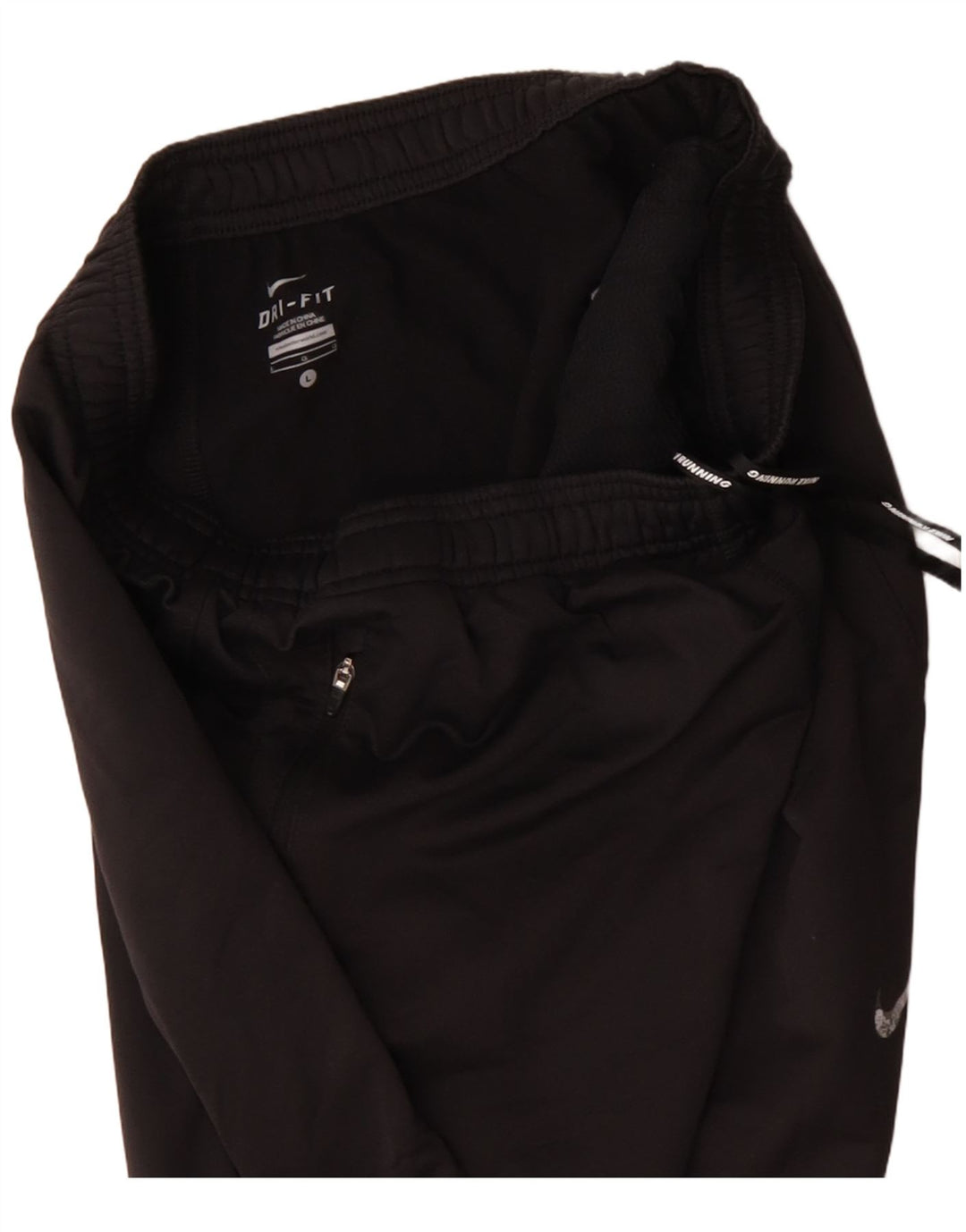 Pantaloni da tuta NIKE Dri Fit da donna UK 14 Large Nero Poliestere