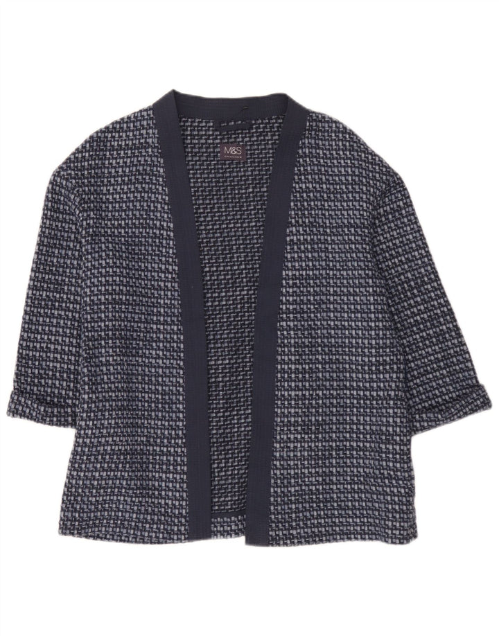 Maglione cardigan con maniche a 3/4 da donna Marks & Spencer UK 10 piccolo blu