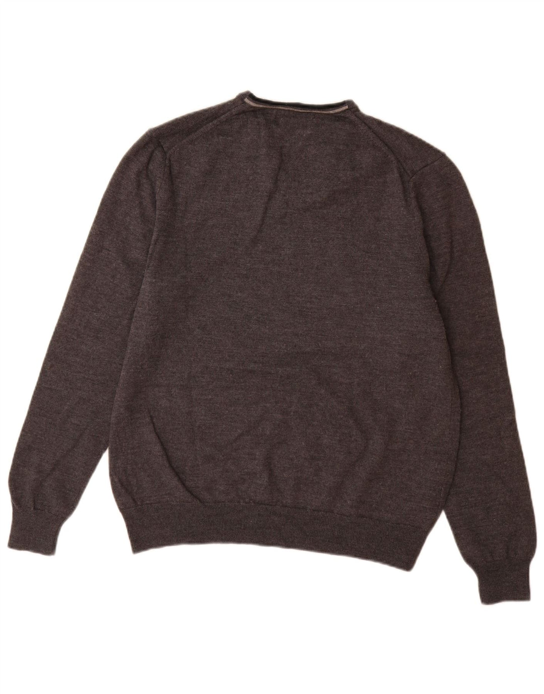 Maglione da uomo con scollo a V Fred Perry XL in lana merino grigia