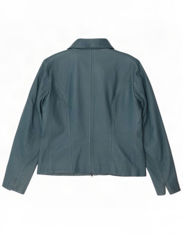 Giacca in pelle da donna vintage IT 54 3XL Blu