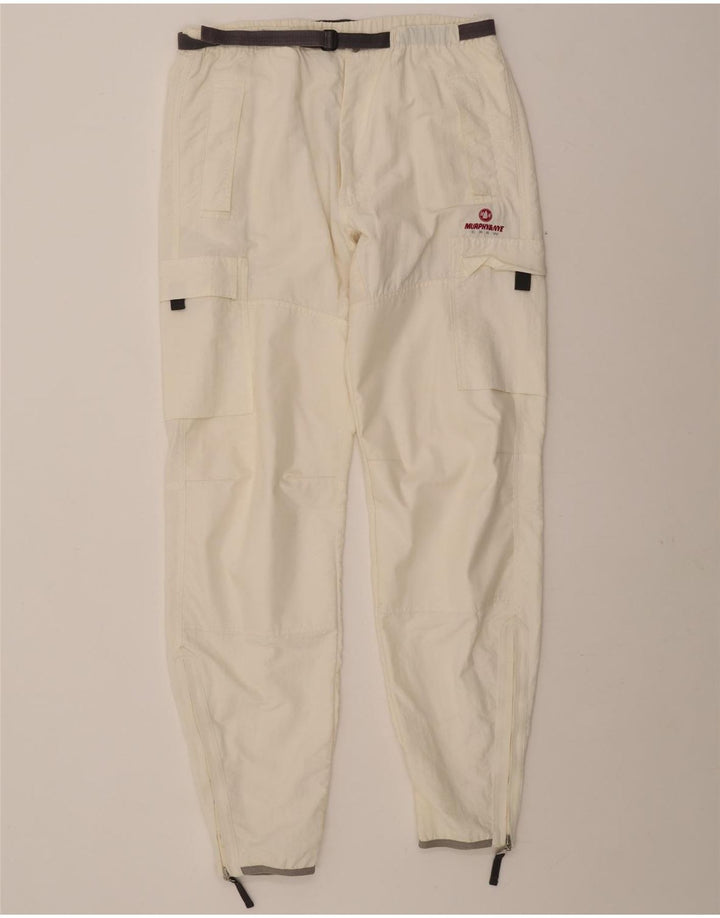 Pantaloni cargo slim da uomo MURPHY & NYE grandi W34 L34 poliammide bianco