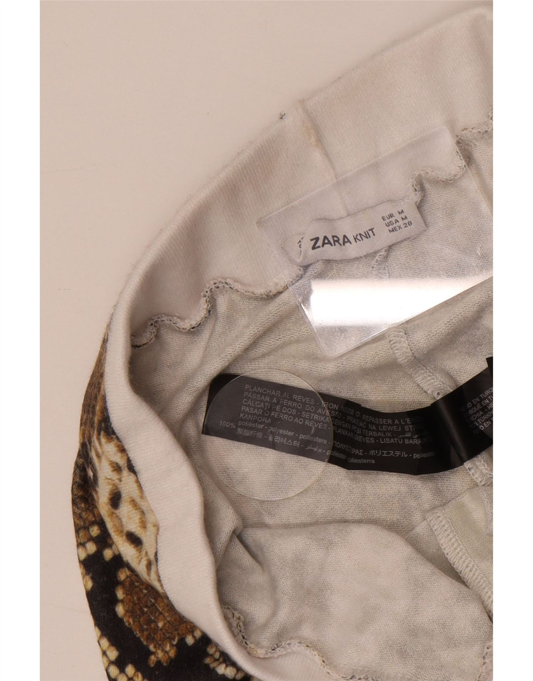 Leggings Zara da donna UK 12 Poliestere con stampa animalier marrone medio