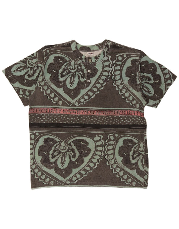 T-shirt grafica da uomo Ellesse Top grande in cotone floreale grigio