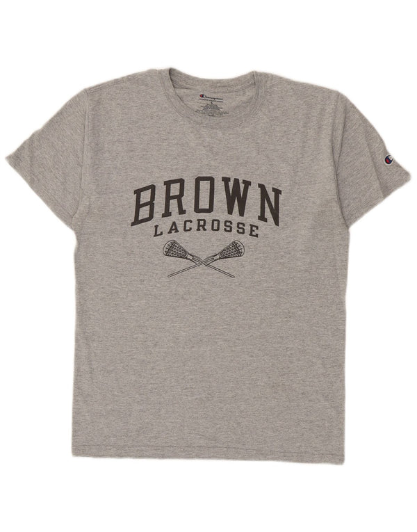 T-shirt grafica da uomo Champion Top piccola in cotone grigio