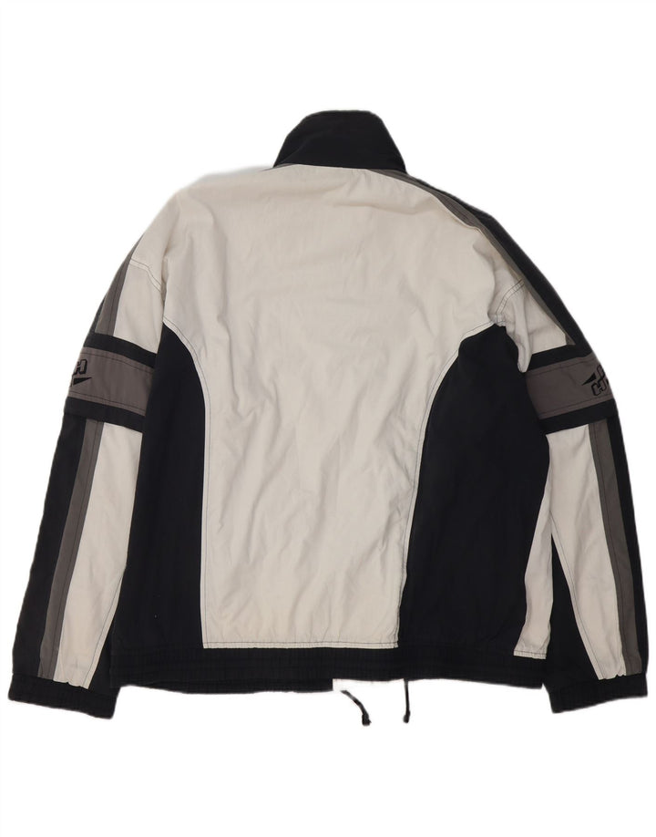Giubbotto bomber grafico da uomo Herod Sport UK 40 grande cotone color block bianco