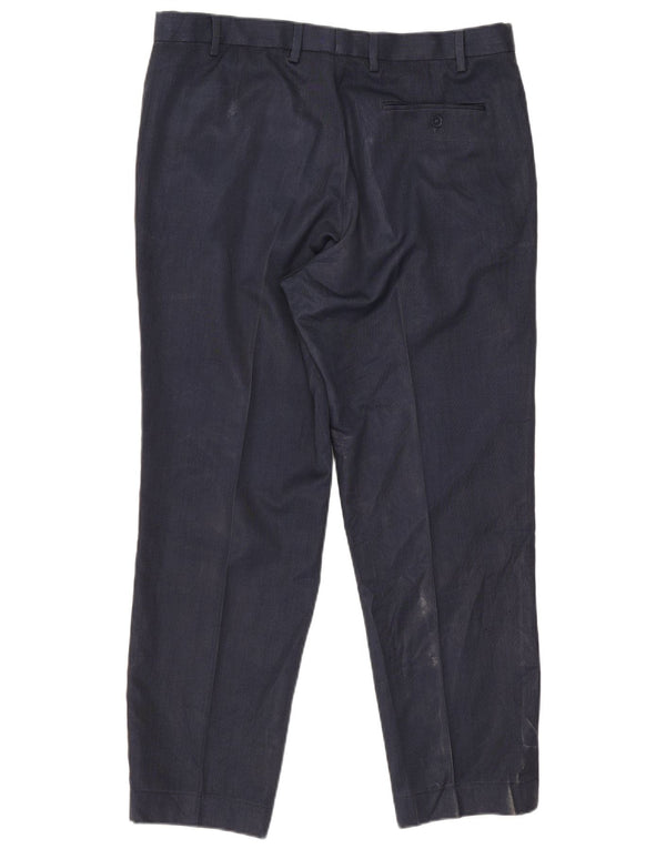 Pantaloni da abito dritti Regular Fit Marks & Spencer da uomo W38 L28 Blu Navy