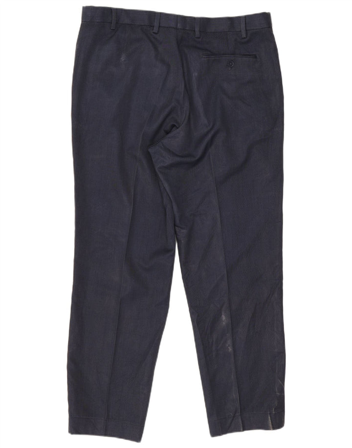 Pantaloni da abito dritti Regular Fit Marks & Spencer da uomo W38 L28 Blu Navy