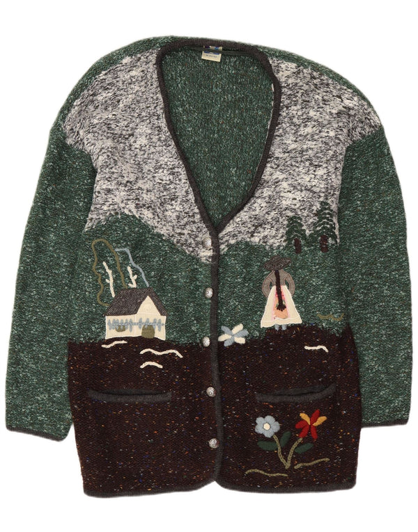 Maglione cardigan lungo oversize da donna Yessica EU 40/42 Verde medio