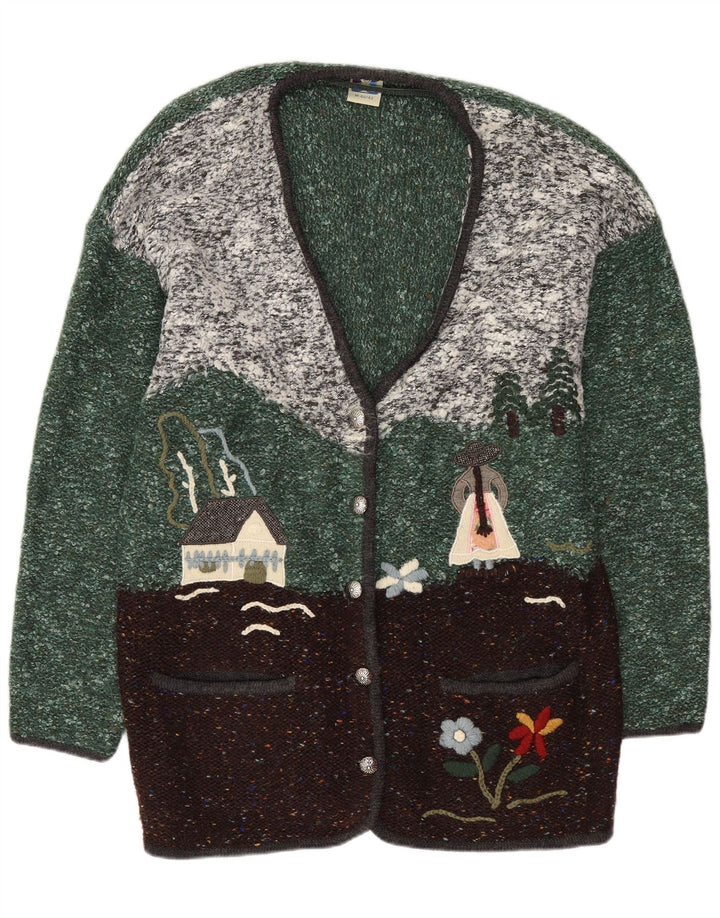 Maglione cardigan lungo oversize da donna Yessica EU 40/42 Verde medio