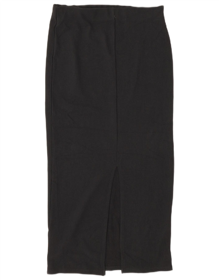 Gonna midi a vita alta da donna Zara grande W30 poliestere nero