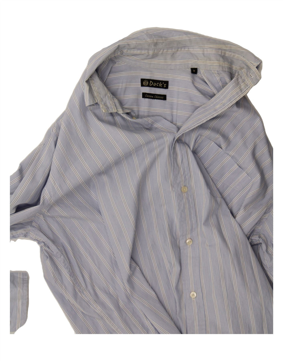 DACK'S Mens Classic Fit Custom Fit Shirt Medium Blue Striped Vintage Dack's and Second-Hand Dack's from Messina Hembry 