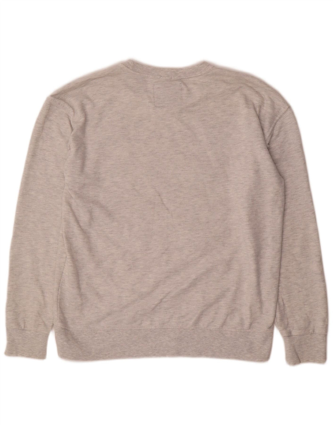 Felpa grafica da donna Superdry Maglione UK 14 Cotone chiazzato grigio medio