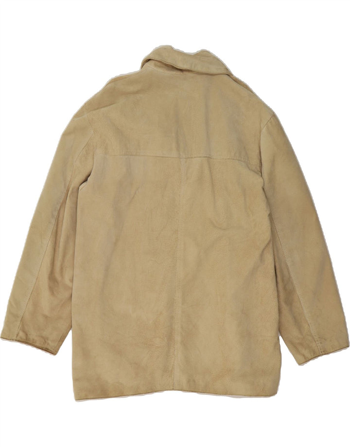 VINTAGE Womens Oversized Suede Jacket IT 44 Medium Beige Leather Vintage Vintage and Second-Hand Vintage from Messina Hembry 