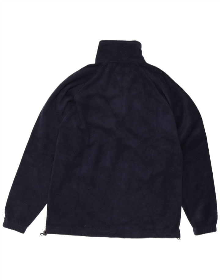 Maglione in pile da uomo Kappa con zip e collo grande in poliestere blu navy