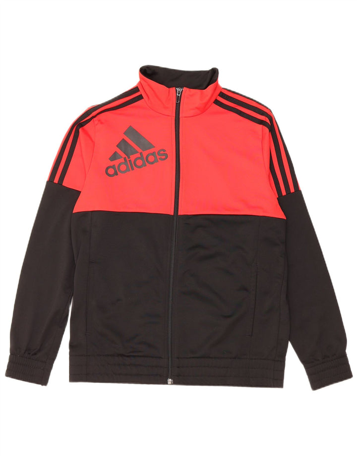 Giacca da ginnastica grafica ADIDAS per ragazzi 13-14 anni, color block nero
