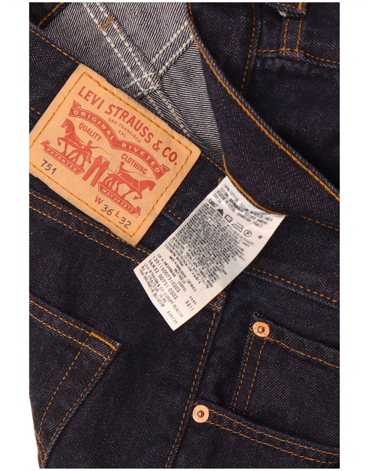 Jeans Levi's Uomo 751 Cropped W36 L26 Cotone Blu Navy