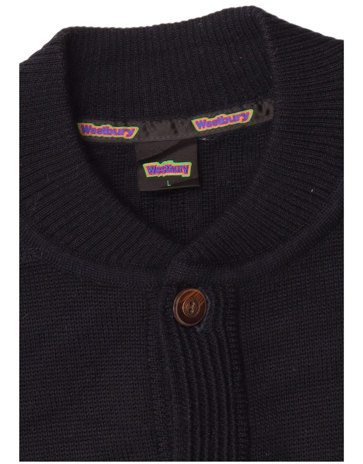 Maglione cardigan da uomo WESTBURY grande lana blu navy