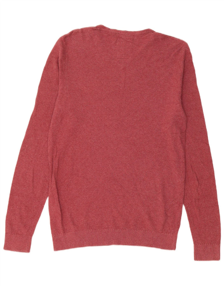 Maglione da uomo con scollo a V Fat Face piccolo in cotone rosso