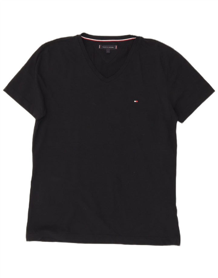 T-shirt da uomo Tommy Hilfiger Top grande in cotone nero
