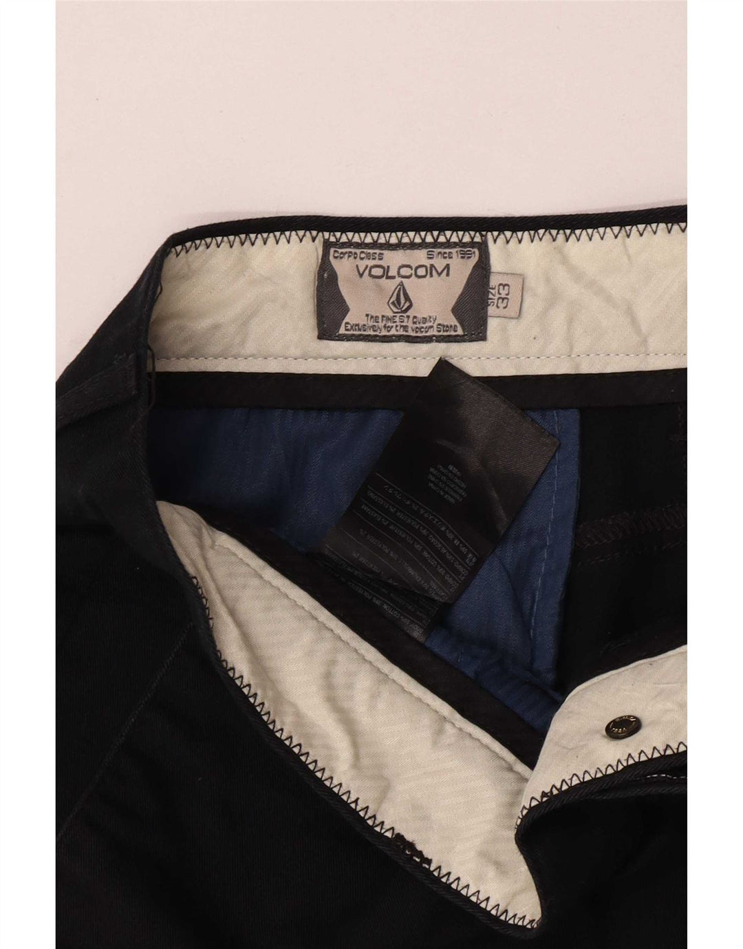 Pantaloncini chino da uomo Volcom W33 cotone nero medio