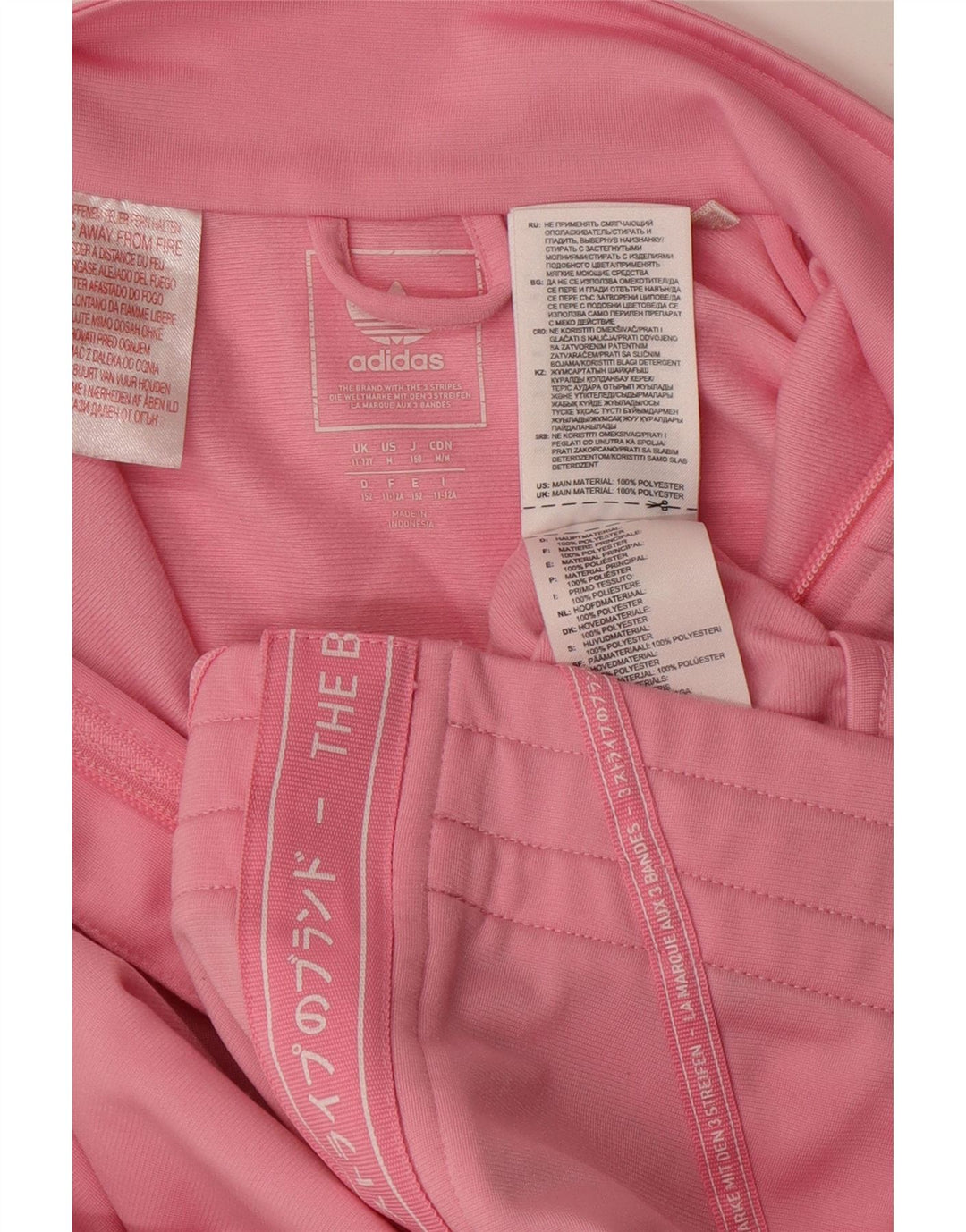 Giacca da ginnastica grafica per ragazze Adidas 11-12 anni in poliestere rosa
