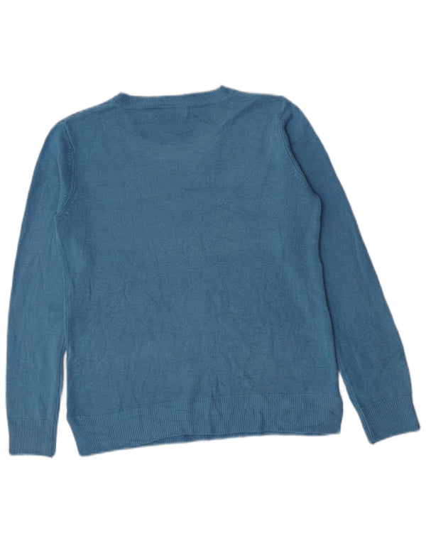 Maglione maglione con scollo a barca da donna Marks & Spencer UK 10 piccolo acrilico blu