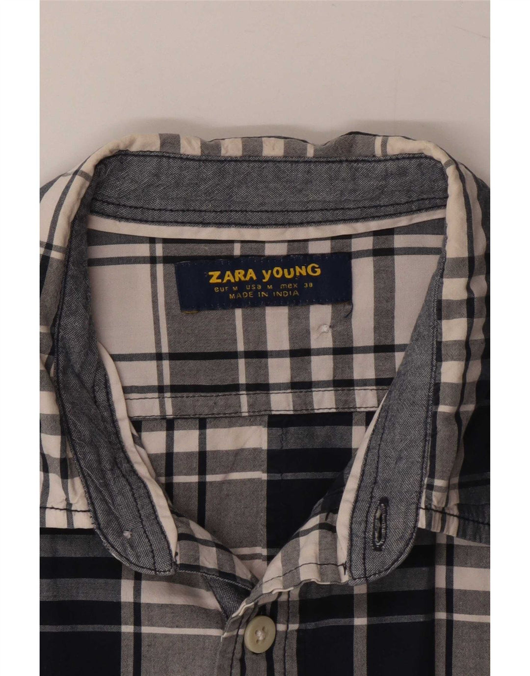 Zara Camicia da uomo a quadri blu medio