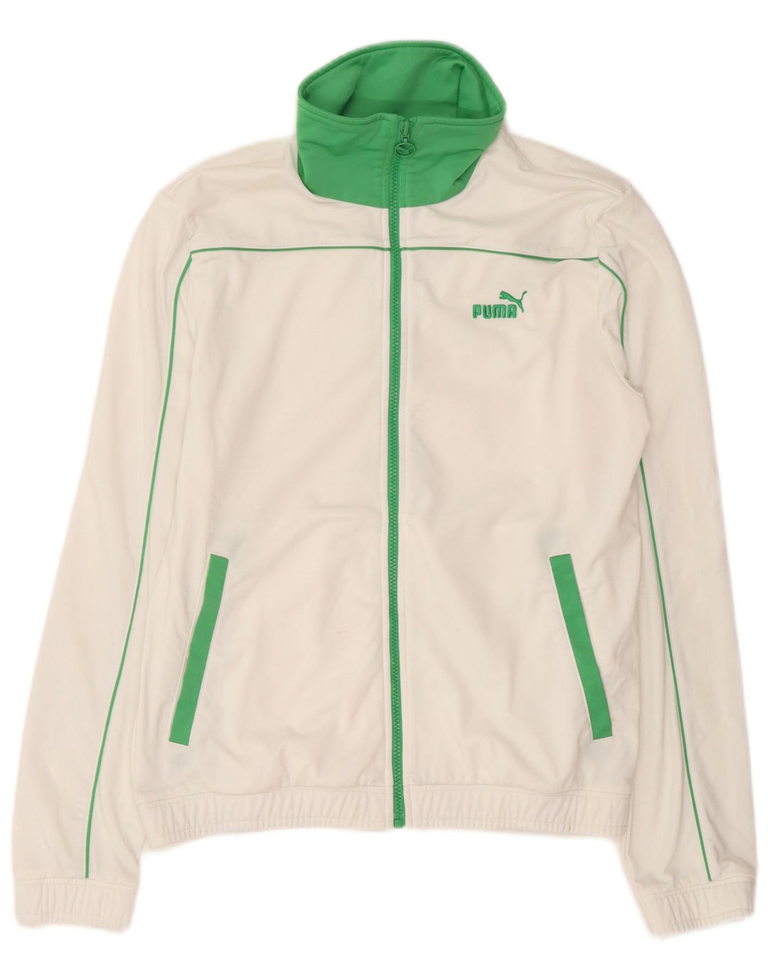 Giacca da tuta da uomo Puma in poliestere color block bianco medio