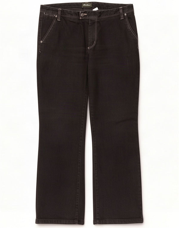 Eddie Bauer Jeans dritti Petite da donna US 12 Large W34 L29 Cotone grigio
